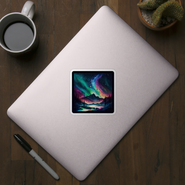 Northern Polar Lights Night Sky Aurora Borealis by The WYLD Tribe